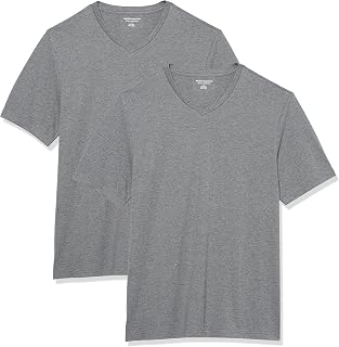 Amazon Essentials Men's Short Sleeve V-Neck T-Shirt, Pack of 2