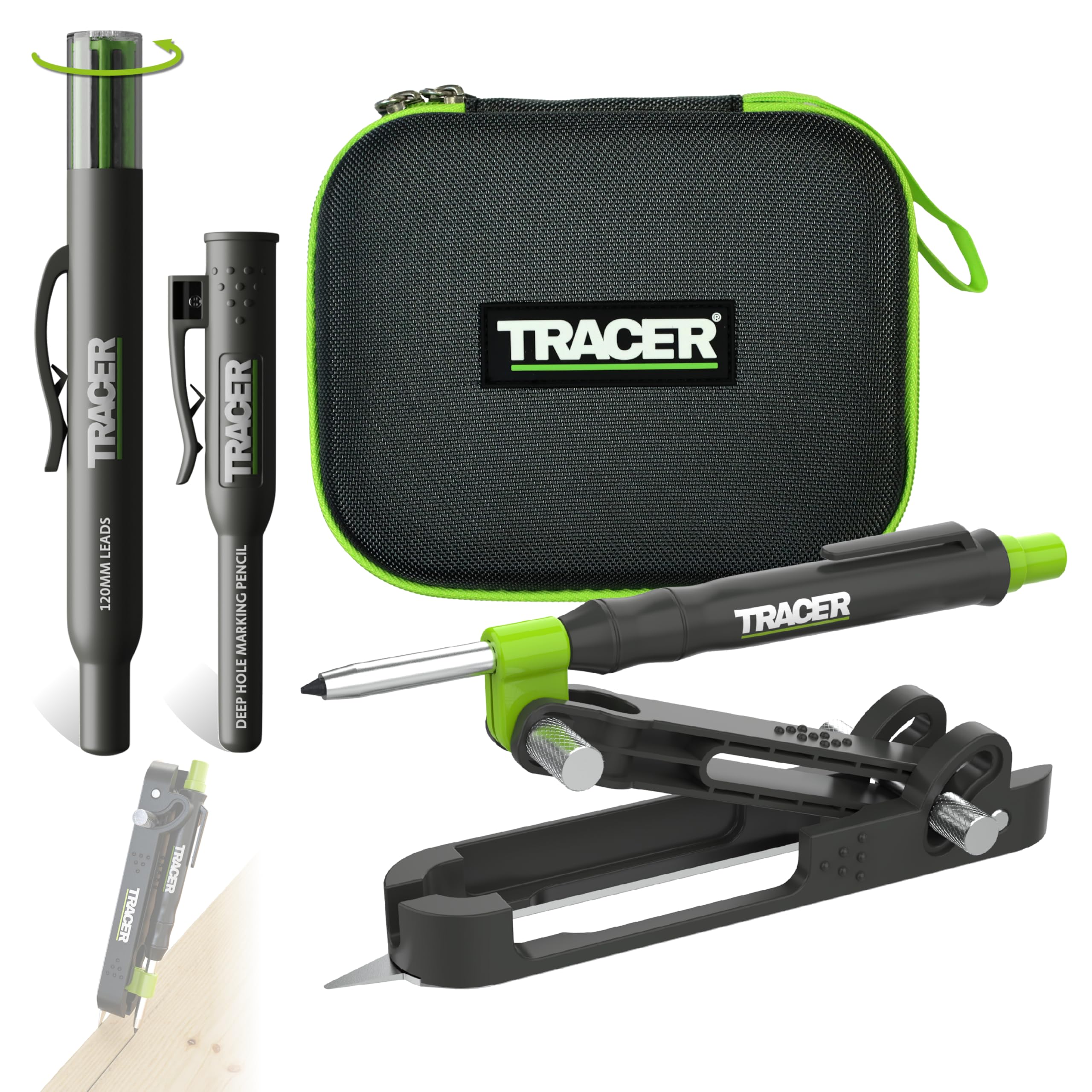 Tracer Proscribe Woodworking Scribe Tool with Deep Hole Pencil - Scriber | Trace