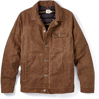 Huckberry Flint and Tinder Men's Flannel-Lined Waxed Trucker Jacket