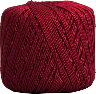 ThreadArt 100% Cotton Crochet Thread Size 3, Burgundy 37 | Soft pure cotton crochet thread for lace, doilies, amigurumi and crafts. Smooth finish with crisp stitch definition.