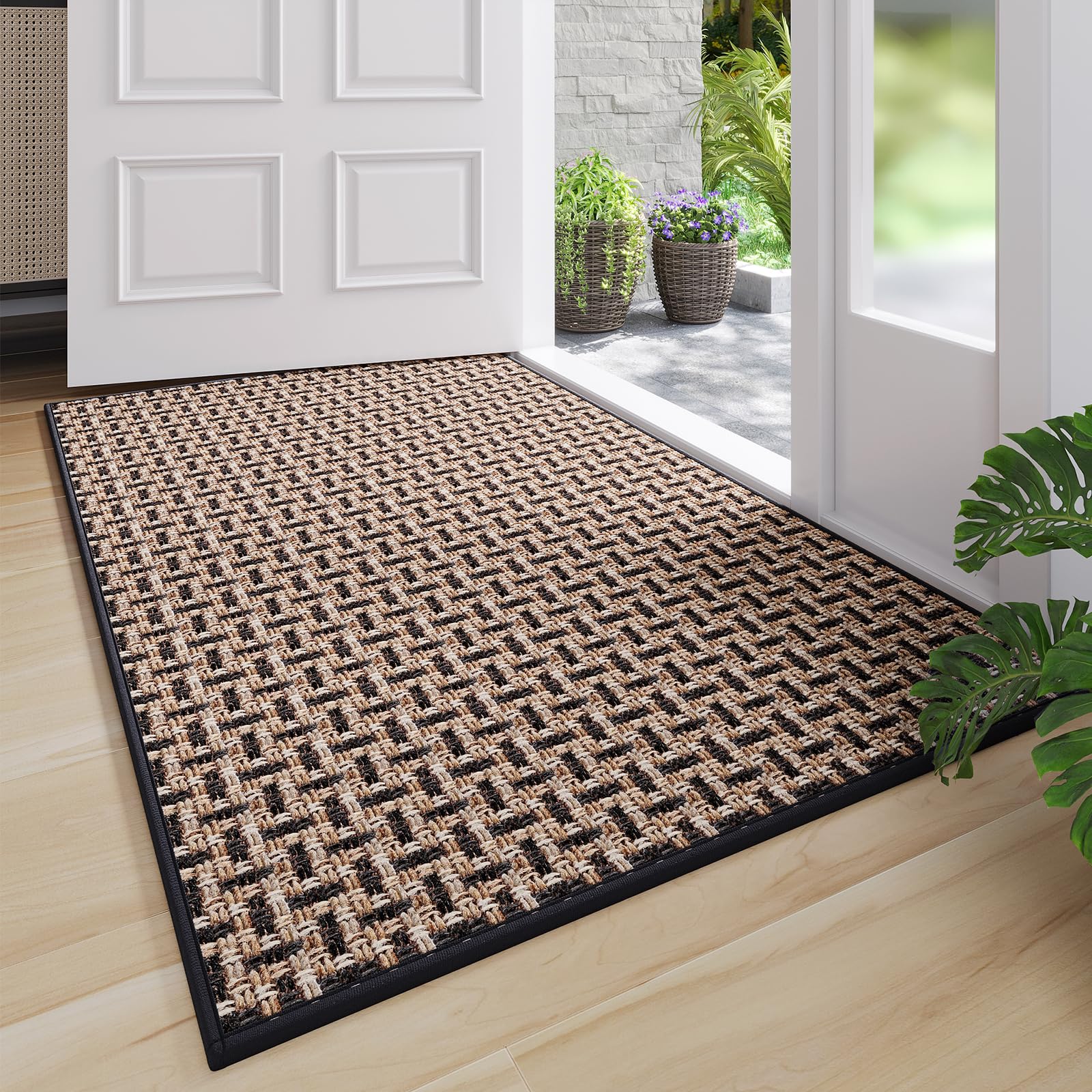 YDKGL Front Door Mat Indoor Entrance Non Slip Entry Doormat Black 24"x35" | Dirt