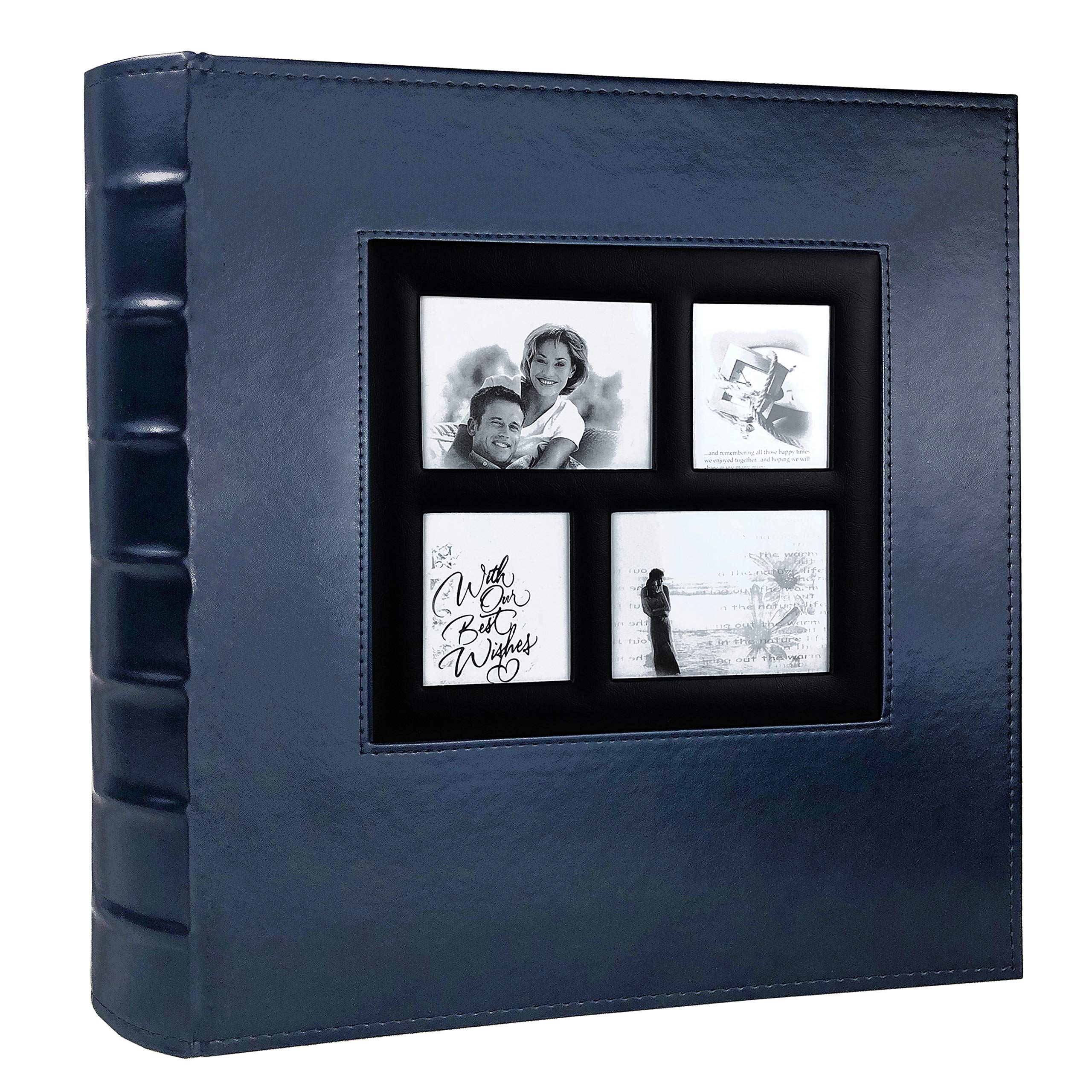 RECUTMS 10x15cm Photo Album Holds 500 Black Photos Large Capacity Leather Cover 