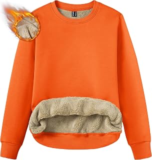 TACVASEN Women's Fleece Lined Sweatshirt Crewneck Winter Sherpa Pullover