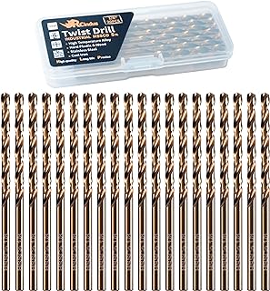 RCINDUS (20PCS) 1/8" Cobalt Drill Bit, HSS M35 Metal Drill Bits for Steel, Stainless Steel, Cast Iron, Hard Plastic and Wood
