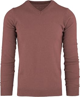 V-Neck Sweater 30% Cashmere 70% Wool Long Sleeve Pullover Warm and Soft Men's Fashion Classic Style Fineness 12 Ribbed Cuffs Bottom and Neck