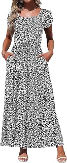 MOLERANI Women's Square Neck Maxi Dresses Petal Sleeve Summer Long Dress