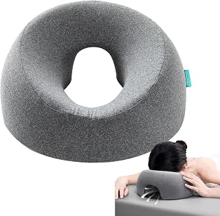 xiaomubiao Face Down Pillows for Massage Table, Massage Headrest for Bed, Face Pillow for Stomach Sleeping, BBL Pillow After Surgery Post Eye Surgery & Vitrectomy Recovery, Removable Cover Grey