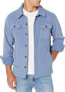 Amazon Essentials Men's Long-Sleeved Polar Fleece Shirt Jacket for Winter