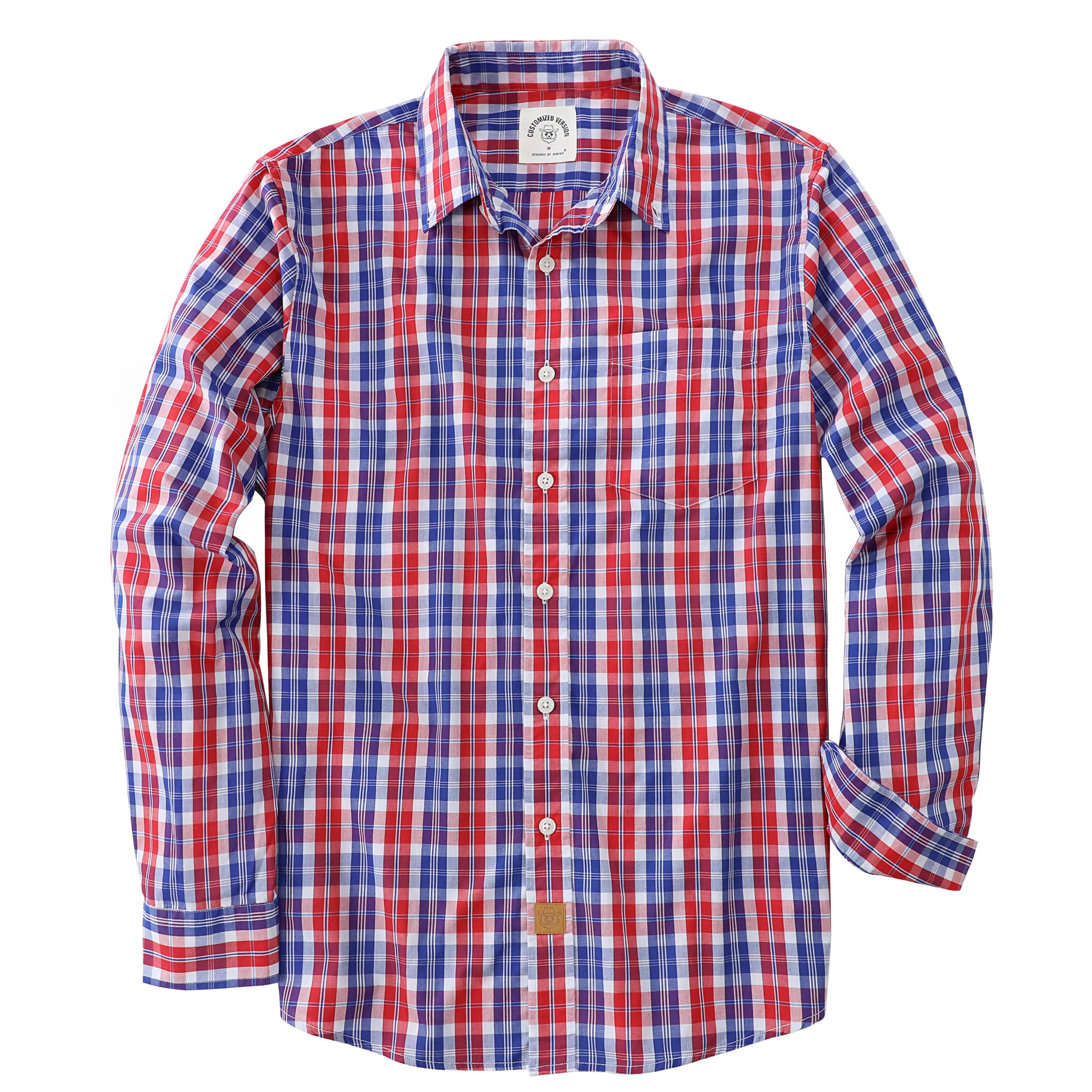 Dubinik® Men's Long-Sleeved Checked Casual Regular Fit Shirt