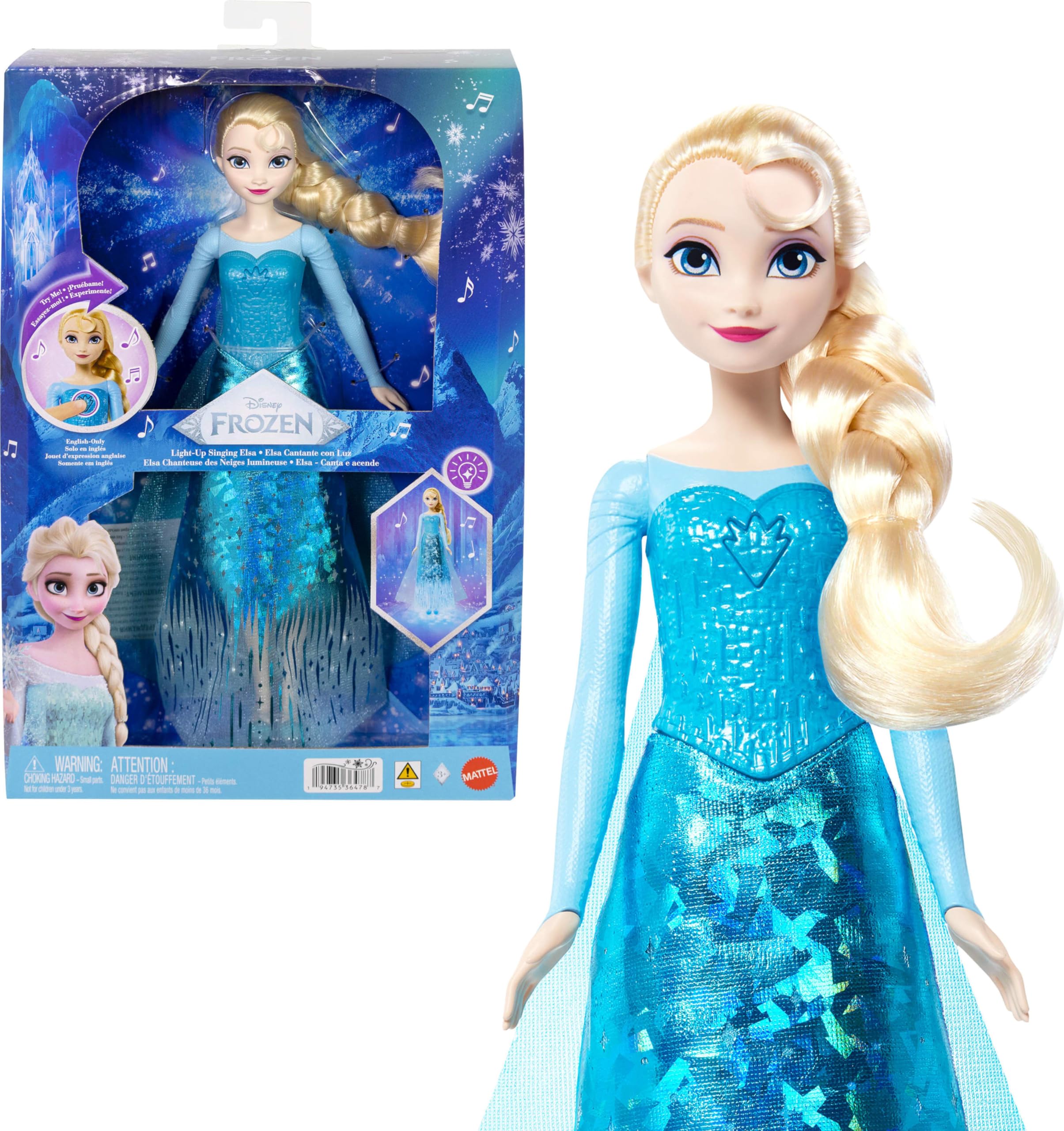 ​Mattel Disney Frozen Singing Elsa Doll with Lights & Music, Sings “Let It Go” f
