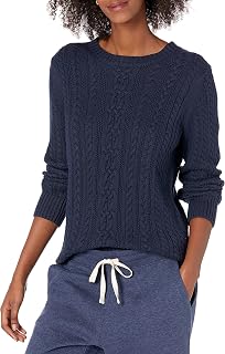 Amazon Essentials Women's Soft Crew Neck Long Sleeve Fisherman Sweater (Available in Plus Sizes)