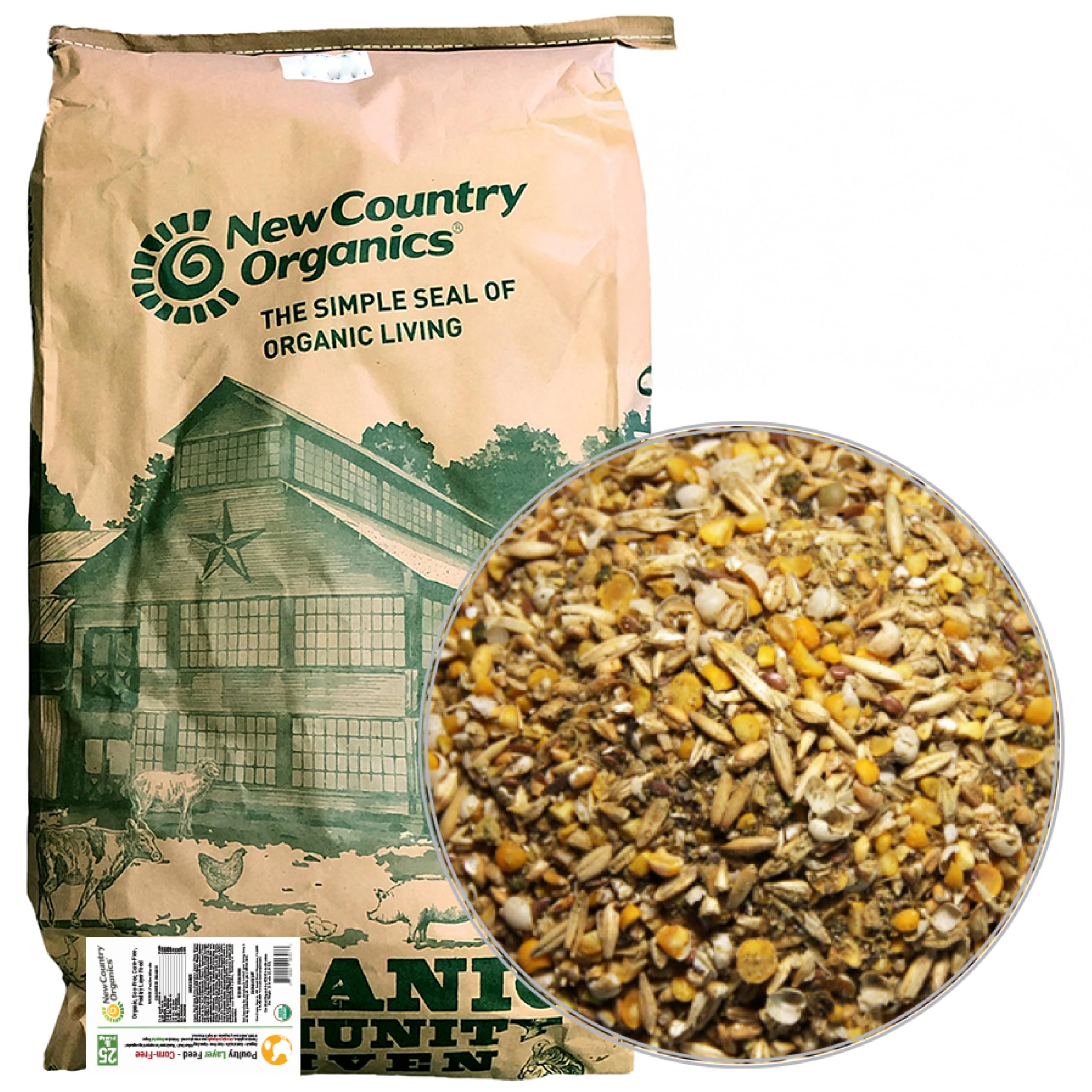 New Country Organics | Corn-Free Classic Layer Chicken Feed for Laying Hens | Co