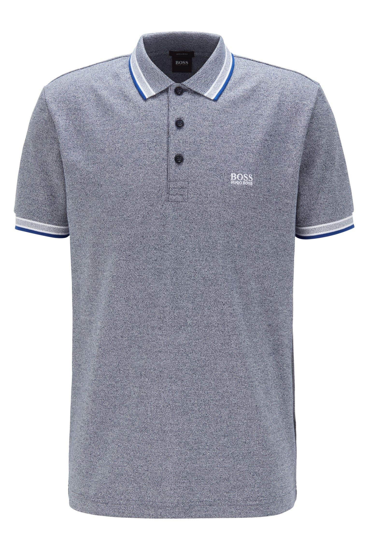 BOSS Hugo Mens Paddy Stripe Collar Cotton Golf Polo Shirt