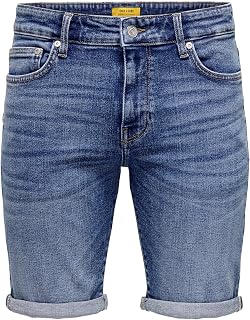 Only & Sons Men's Denim Shorts Capri O&S 3/4 Pants Bermuda Summer Short Casual Trousers Trousers ONSPLY