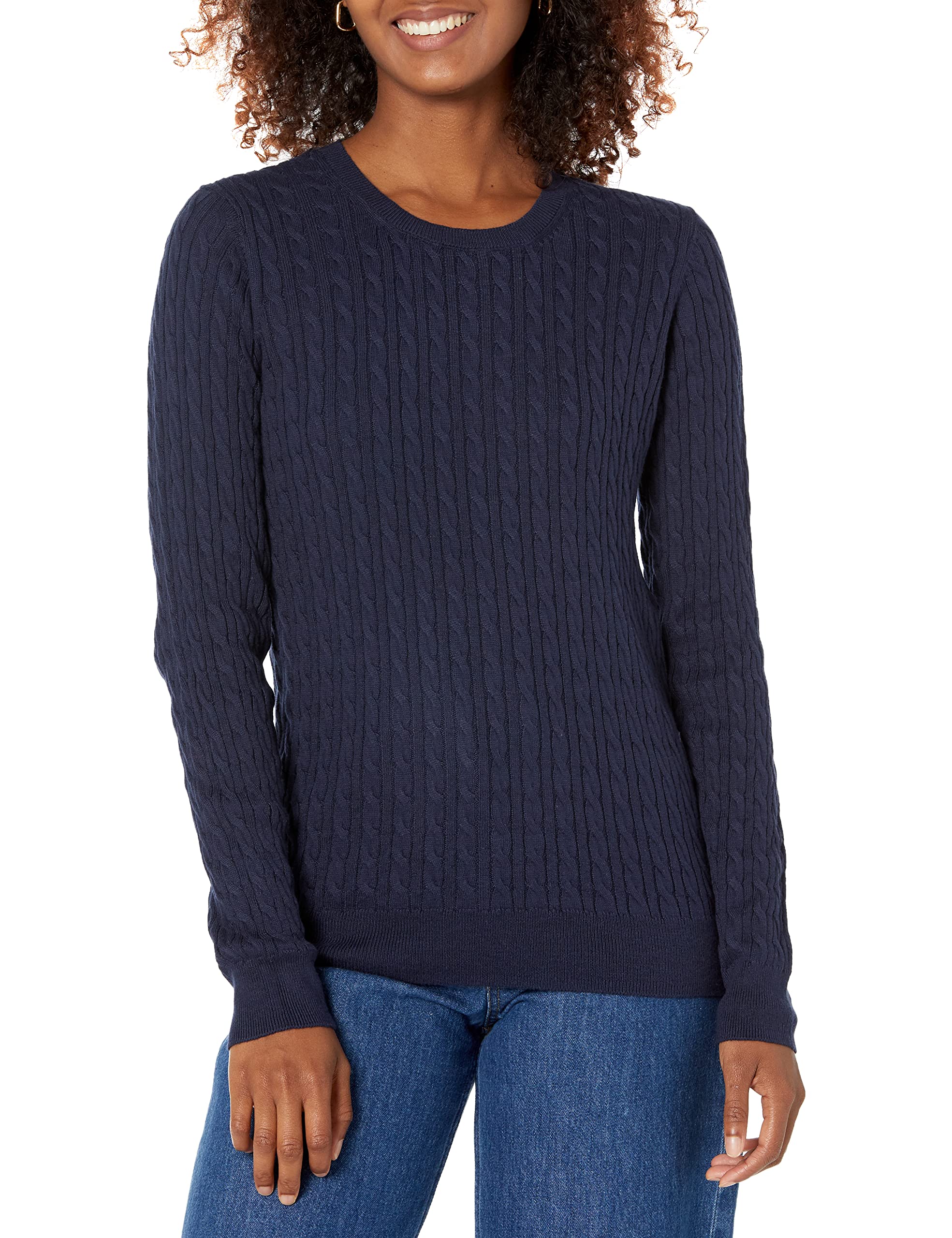 Amazon Essentials Women's Lightweight Long Sleeve Cable Knit Sweater