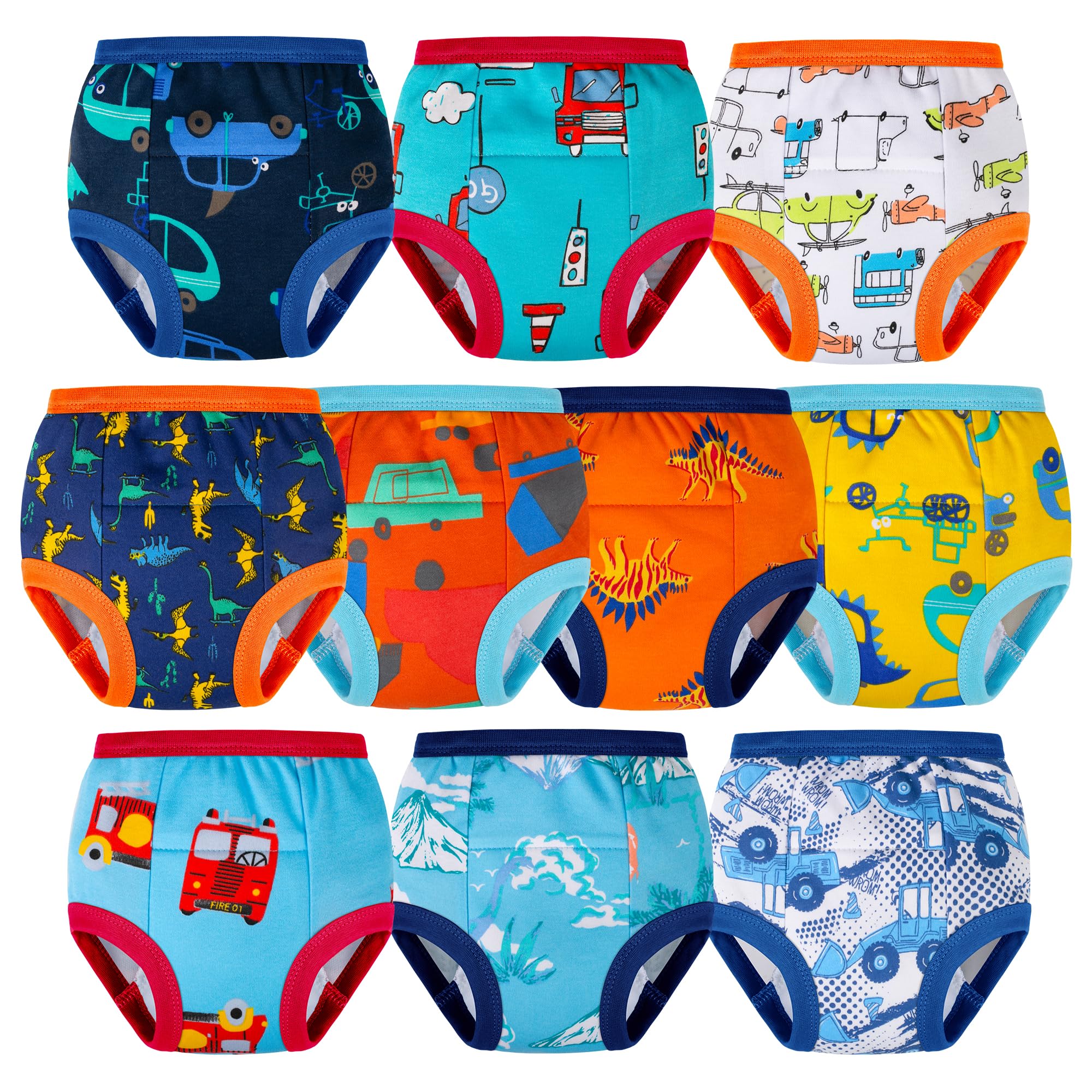 BIG ELEPHANT 10-Pack Toddler Potty Training Underwear Soft 100% Cotton