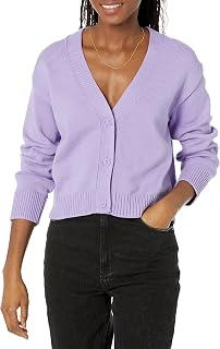 Amazon Essentials Womens Relaxed Fit V-Neck Cropped Cardigan