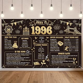 Benjia 30th Birthday Banner Decorations for Men Women Born in 1996 UK Background Happy 30 Years Old Birthday Backdrop Cheers to 30 Years Banners Black Gold Poster Bday Gift Home Decor Party Supplies