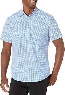 Amazon Essentials Men's Regular-Fit Short-Sleeve Poplin Shirt, Collared, Washed