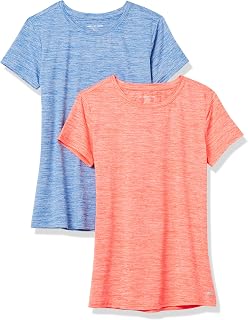 Amazon Essentials Camisetas de Tejido Elástico, Manga Corta y Secado Rápido, Correr, Gimnasio y Entrenar Mujer, Paquetes multiple