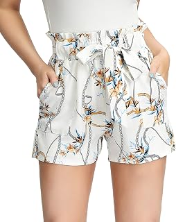 GRACE KARIN Frauen Schleife Tie Taille Sommer Casual Shorts mit Taschen