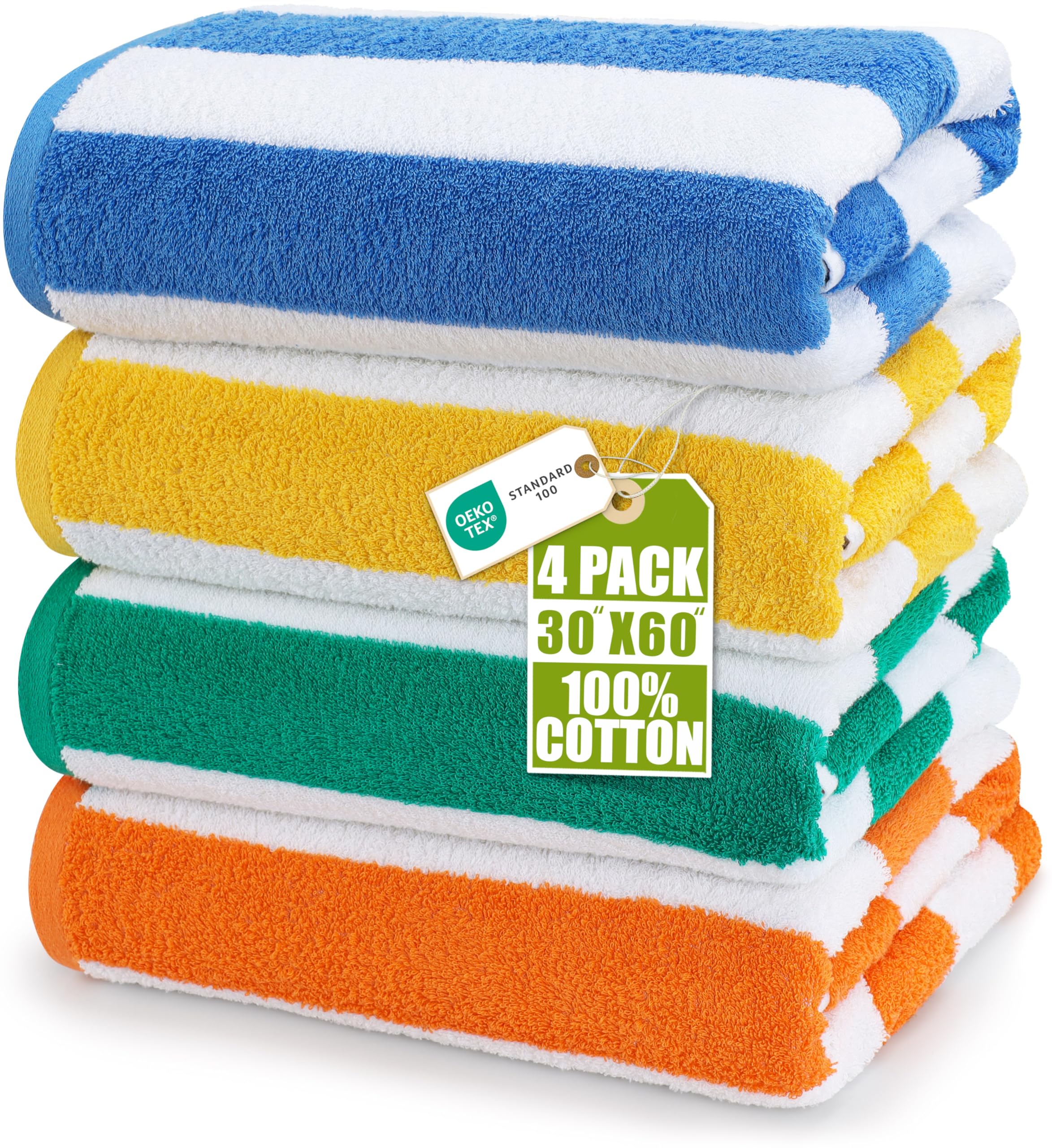 Utopia Towels Beach Towels, 4 Pack, 30x60 in, Bath Towels Cotton, Variety | Over
