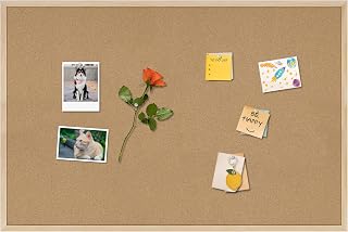 DAHAPYBOO 36x24 Cork Board for Office with Pin Oak Wood Boards | Cork Board Bulletin Board,Message Board or Vision Board Decoration