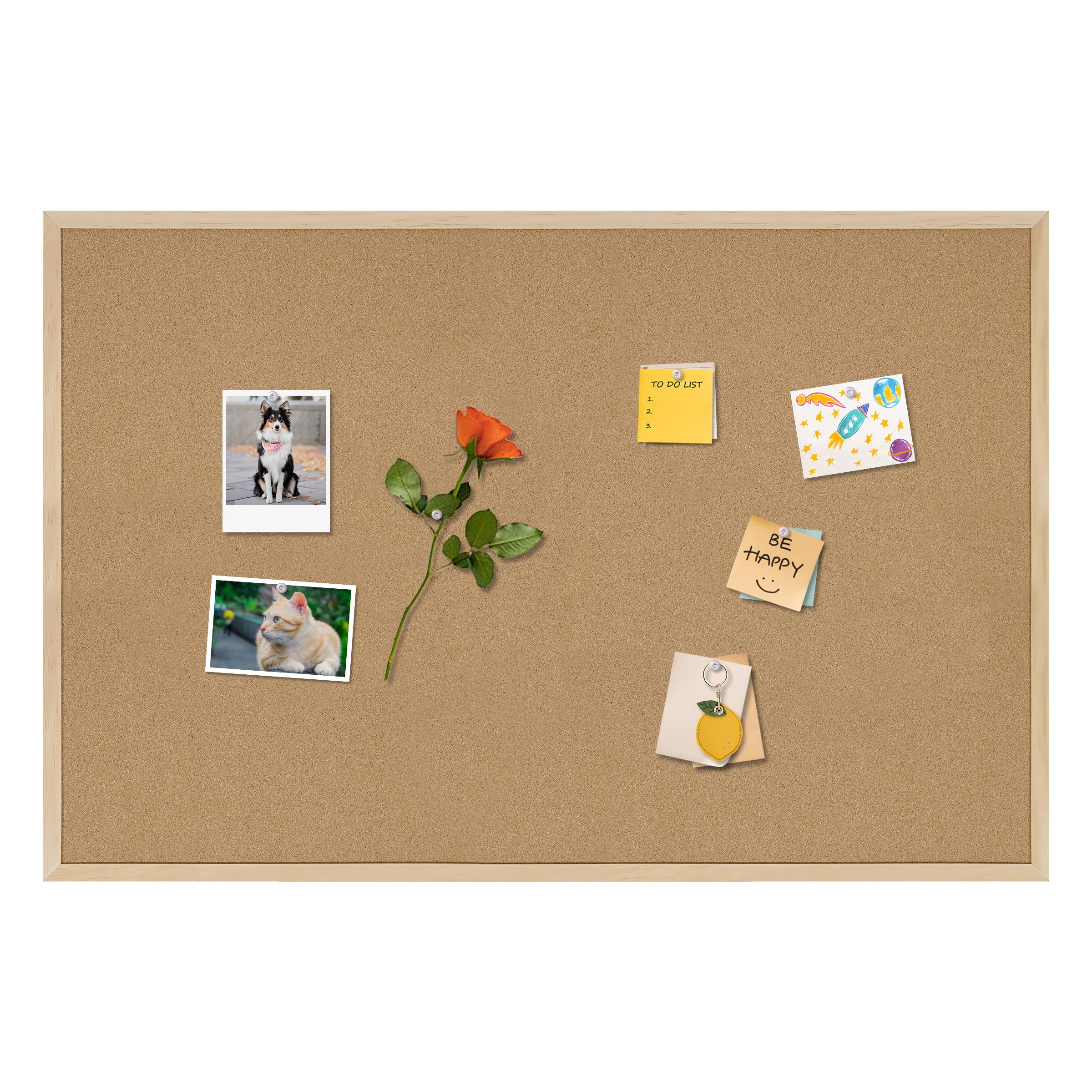 DAHAPYBOO 36x24 Cork Board for Office with Pin Oak Wood Boards | Cork Board Bull