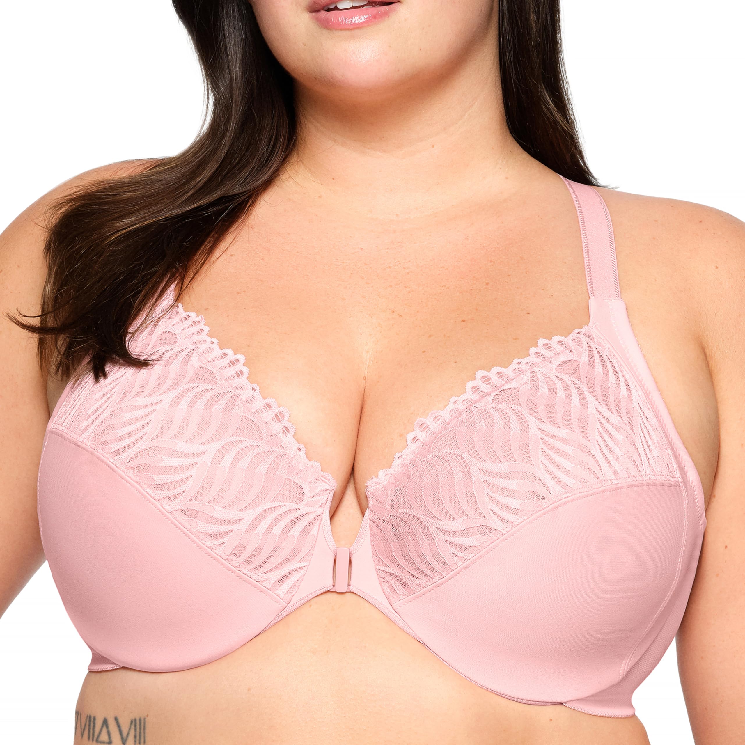 Glamorise Vorderverschluss Mit T-rücken Mit Bügel #1246 Women's Plunge Bra (Pack