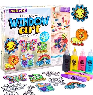 Made By Me Create Your Own Window Art Kit, Suncatchers, Makes 20+ Projects | DIY Arts and Crafts Activity, Paint, Color, and Decorate Suncatchers and Window Clings for Kids