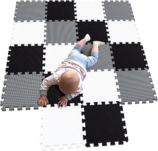 MQIAOHAM® 18 Pieces Puzzle Play Mats, Soft Baby Play Mat, Kids Interlocking Foam Floor Tiles, Carpet Playmats G301018-101104112