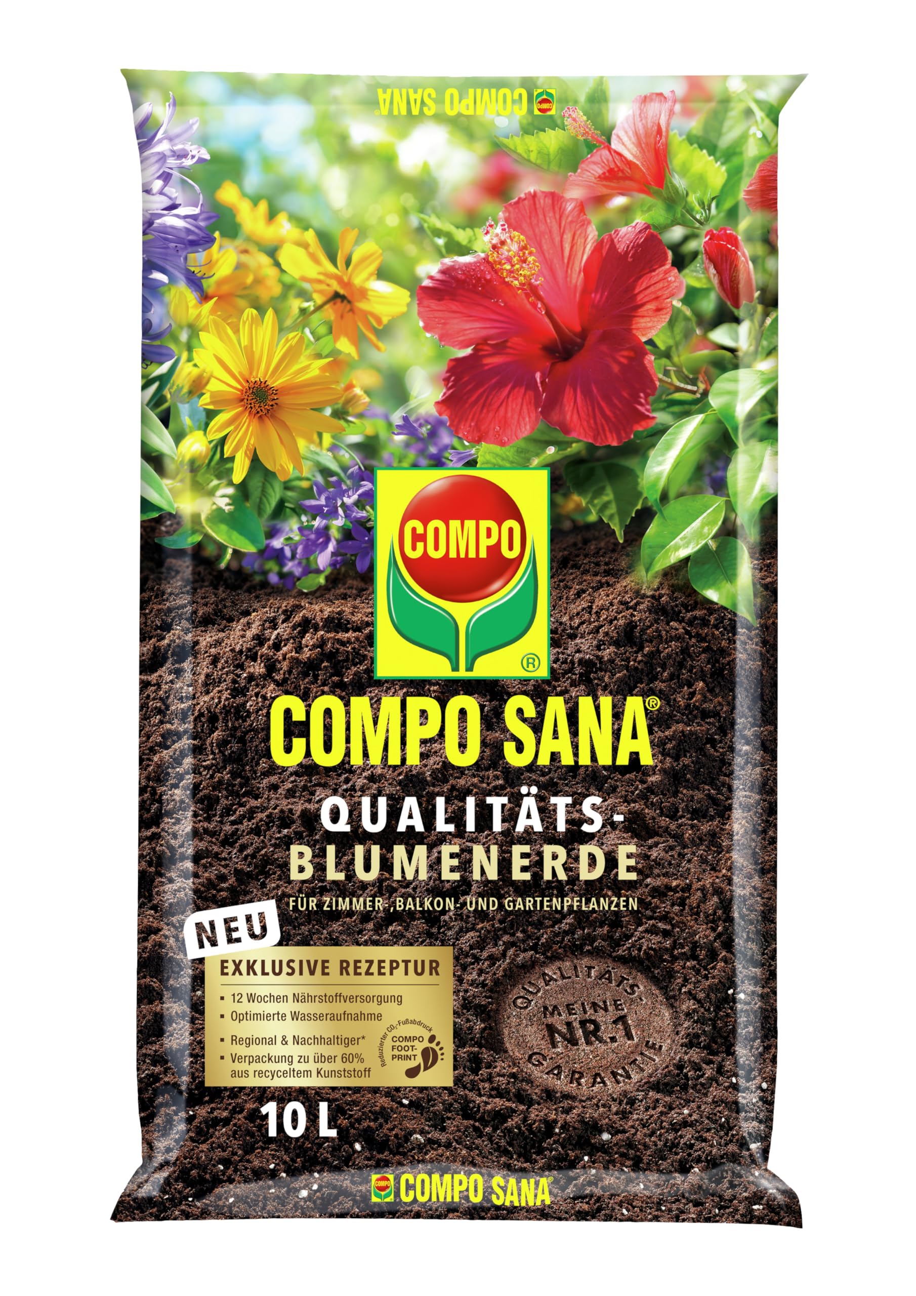 Compo Sana quality. | High-quality potting soil for room, balcony and garden pla