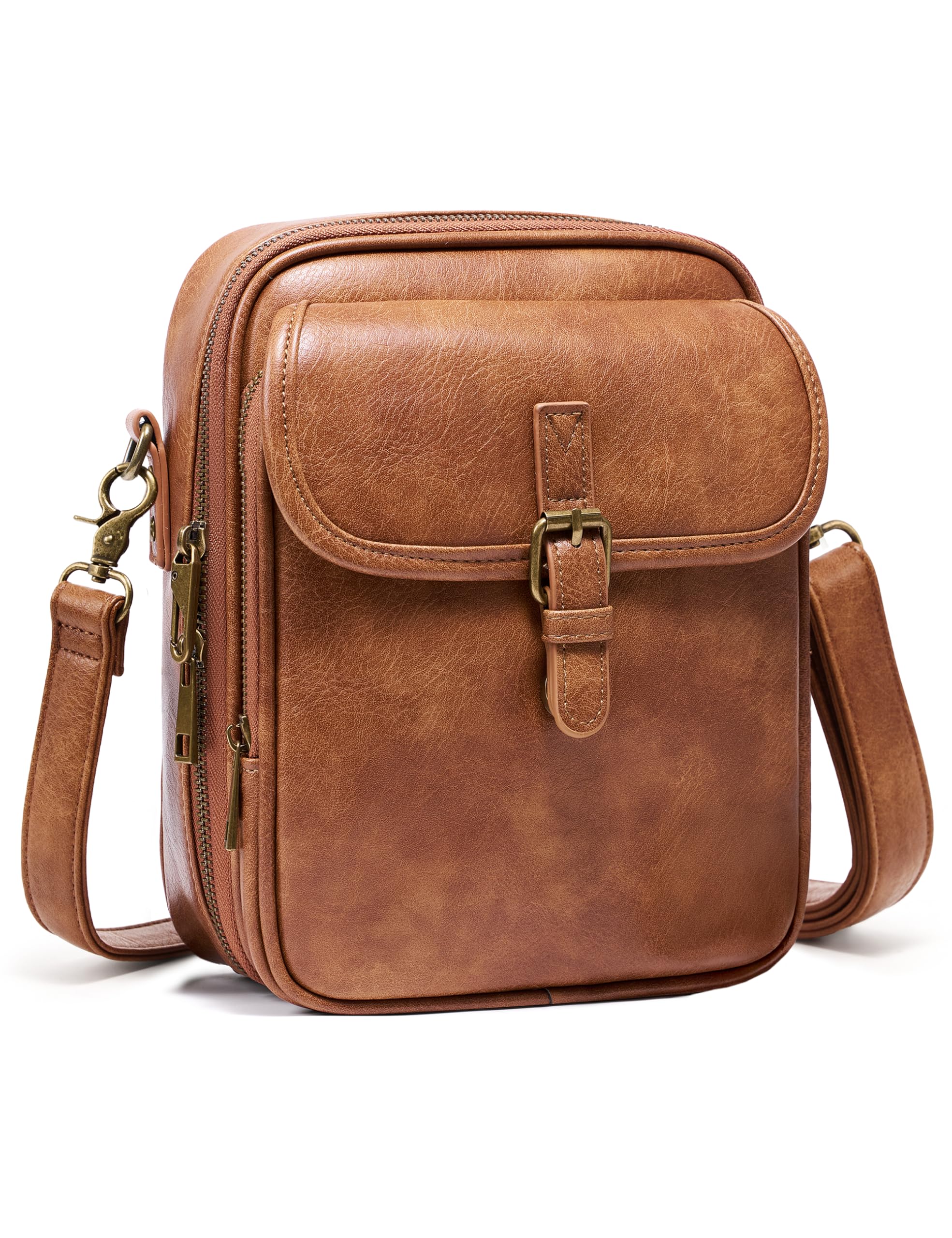 Crossbody Bag for Women Men, Vegan Leather Anti-Theft Messenger Shoulder Bag, Vi