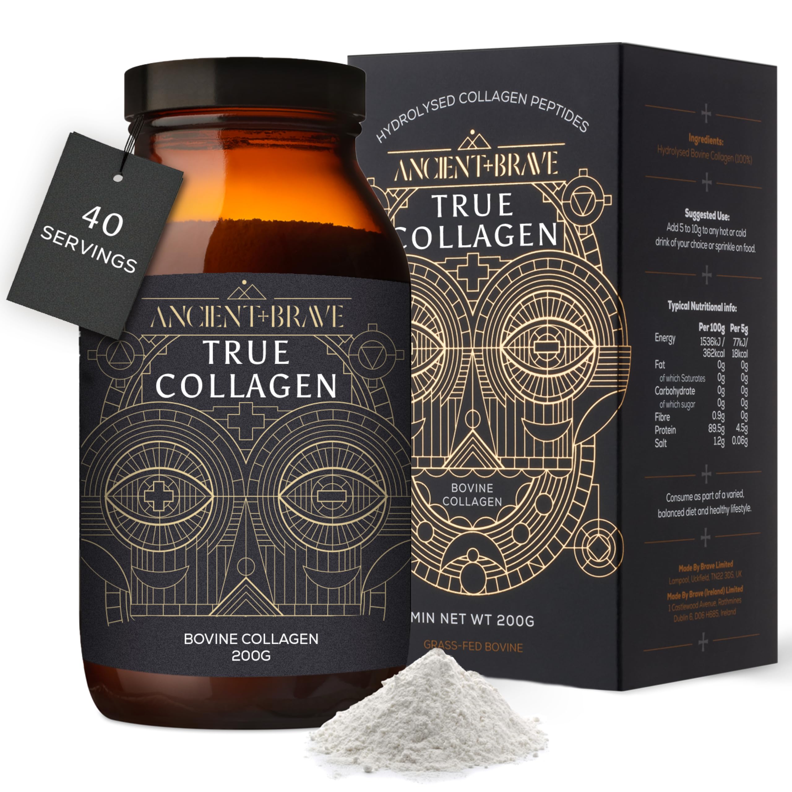 Ancient + Brave True Collagen Powder 200g | 40 Servings | Bovine Collagen | 100%