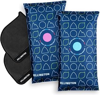 Hillington Car Dehumidifier Bags Reusable 1kg - 2-Pack with Anti Slip Pads | Reusable Dehumidifier Bags for Home and Cars, Moisture Absorbers, Microwave Rechargeable, Condensation Absorbers for Windows