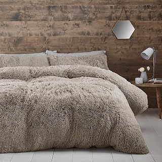 Catherine Lansfield: 3 Piece Duvet Cover Set for Double Bed, Natural Colour