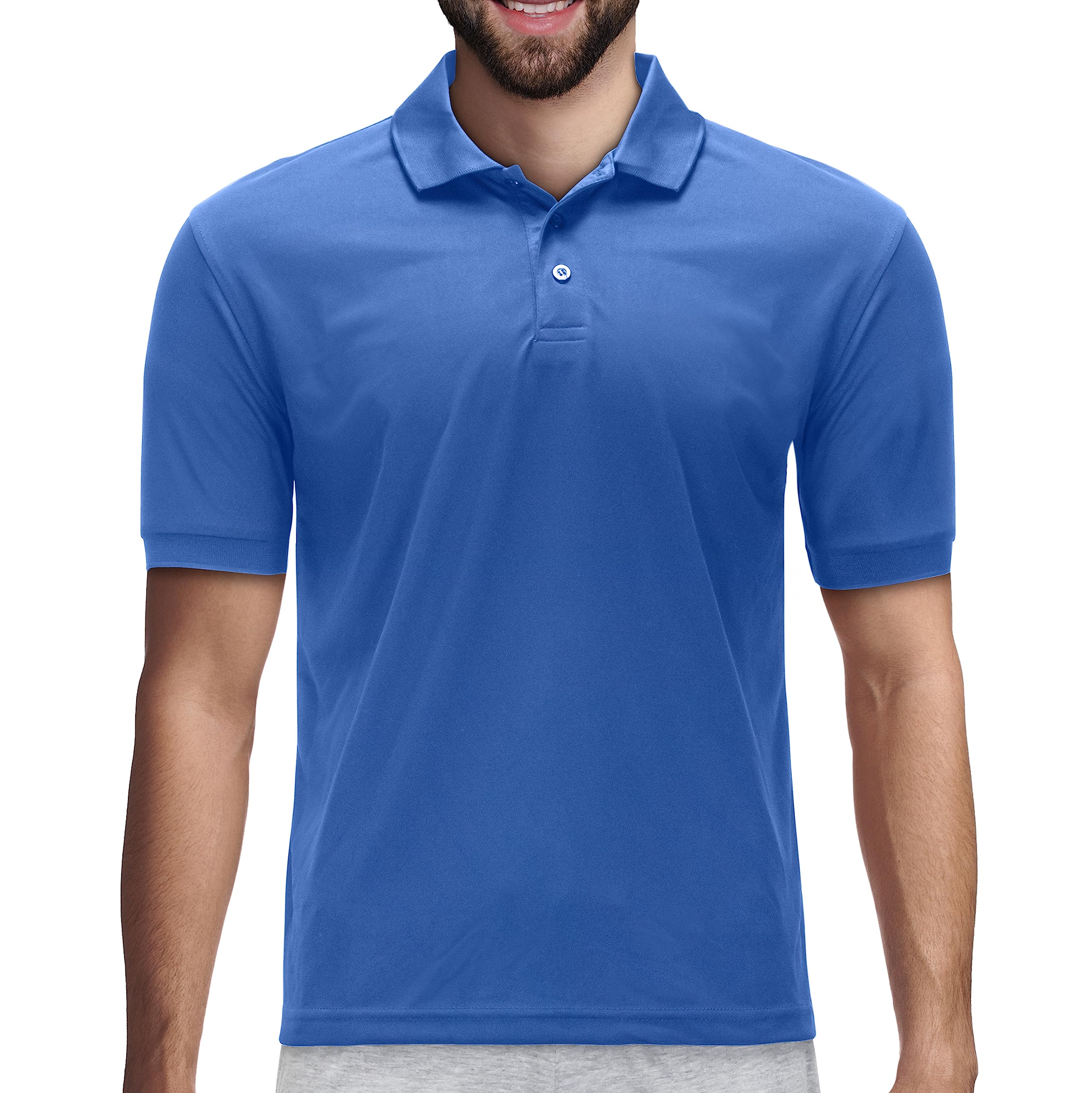 Premium Wear Men's Polo T-Shirt, High Moisture Wicking Dry Fit Performance Short