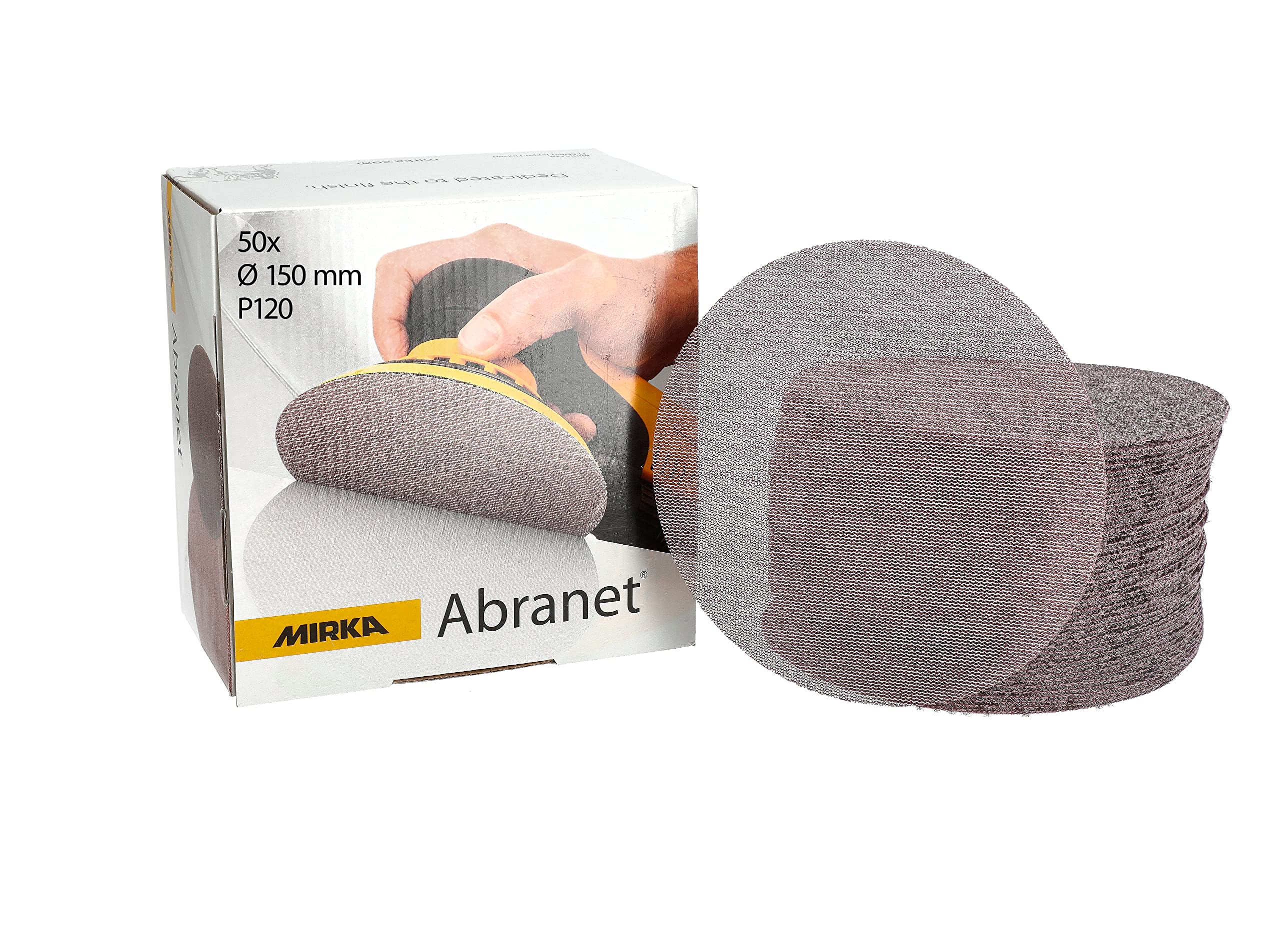 Mirka Abranet sanding disc 150 mm Hook & Loop Grit P120 50 pcs | Ideal for dust-