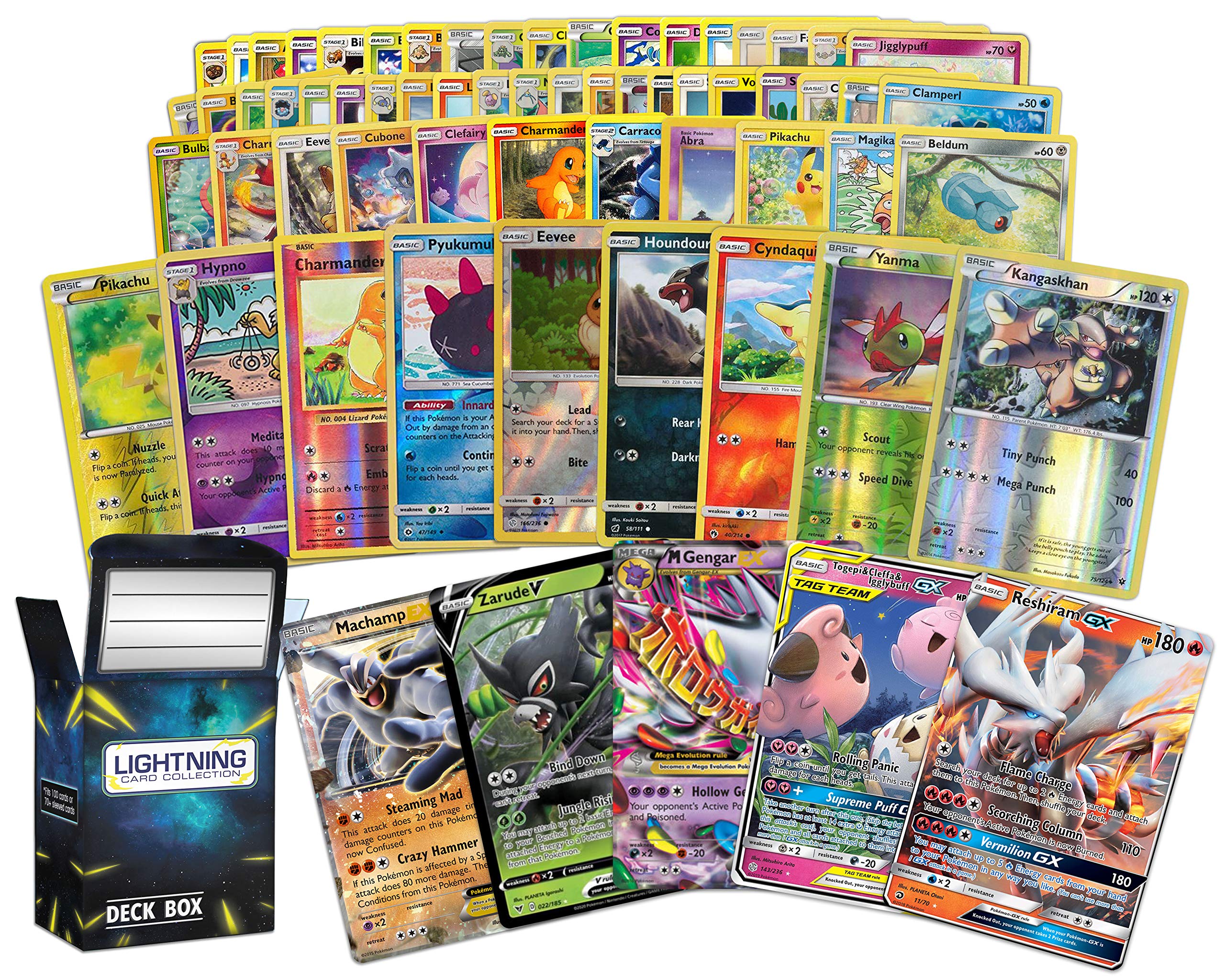 Pokémon 100 Pokemon Card Lot with Legendary Ultra Rare Cards- Bundle with a LCC 