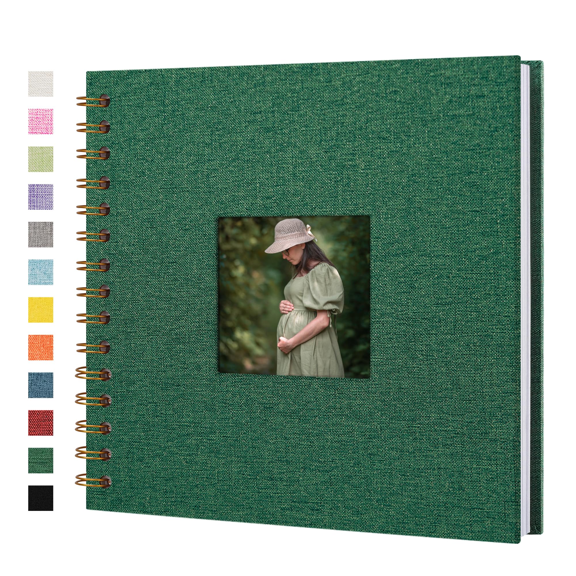 Scrapbook Photo Albums Linen Cover 20.5x20.5 cm Hardcover Kraft White Pages Memo
