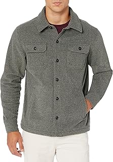 Amazon Essentials Men's Long-Sleeved Polar Fleece Shirt Jacket for Winter