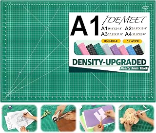 IDEMEET Density-upgraded 24" x 36" Large Self Healing Sewing Mat, Rotary Cutting Mat 5-Ply Cut Board for Crafts Hobby Project, Scale Size 24" x 36", A1, Green