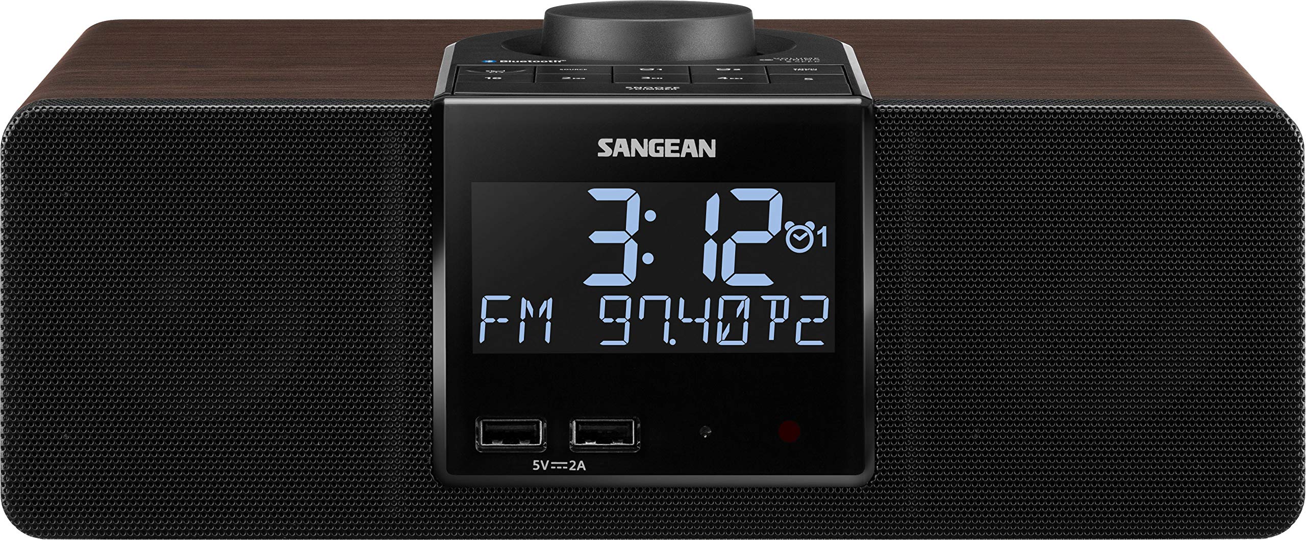 Sangean RCR-40 AM/FM-RDS(RBDS)/Bluetooth/AUX Digital Tuning Wooden Clock Radio w