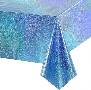 GREATRIL Blue Birthday Glitter Tablecloth Party Disposable Foil Shiny Child Decoration for Kpop Mermaid Frozen Pat Vaianae Frozen Underwater World Decoration