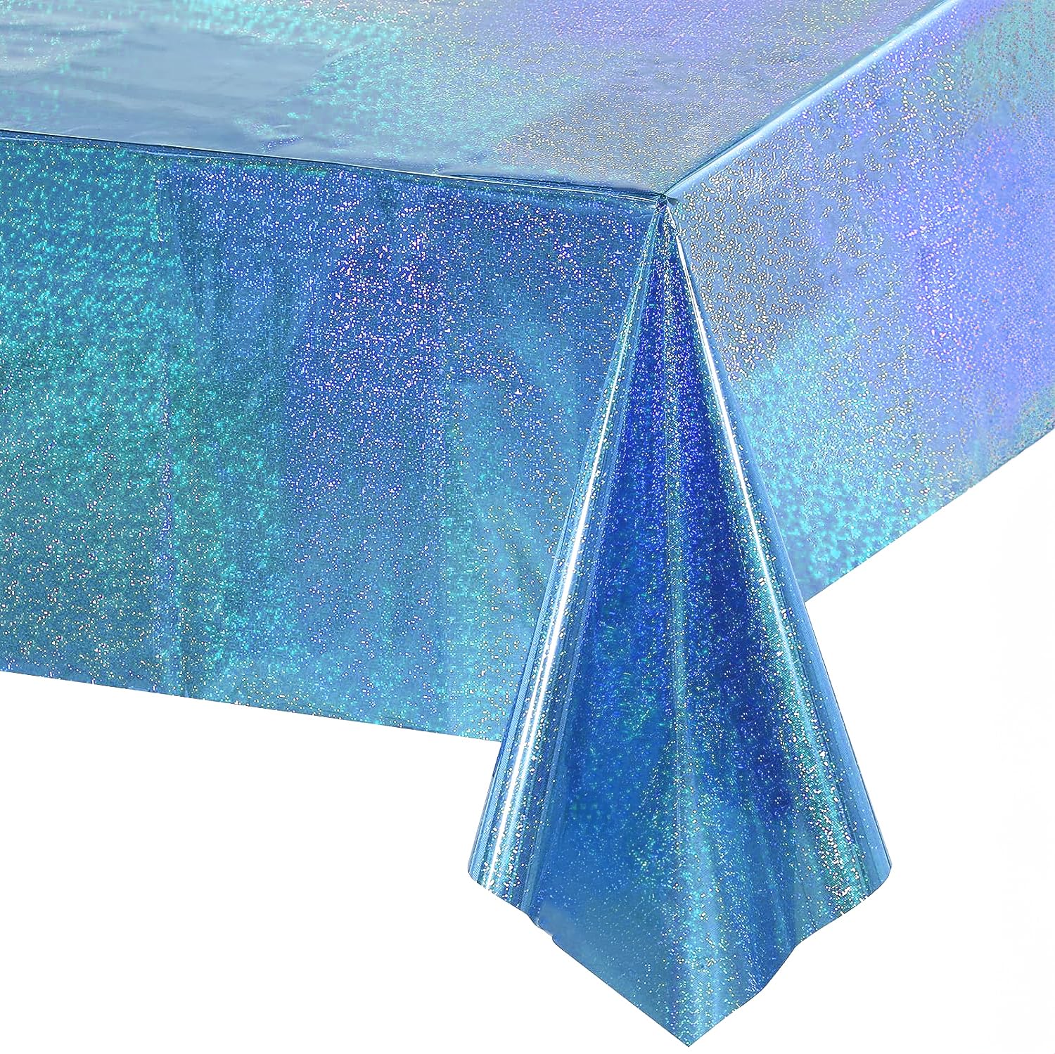 GREATRIL Blue Birthday Glitter Tablecloth Party Disposable Foil Shiny Child Deco