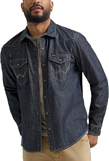 Wrangler Iconic Denim Regular Fit Snap Shirt Men's Button-Down Shirt (Pack of 1)