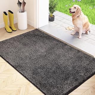 FCSDETAIL Dust Trap Mat, Machine Washable Non-Slip Mat, Entrance Mat with Soft Absorbent Microfibers for Dog, Entrance, Door and Hallway
