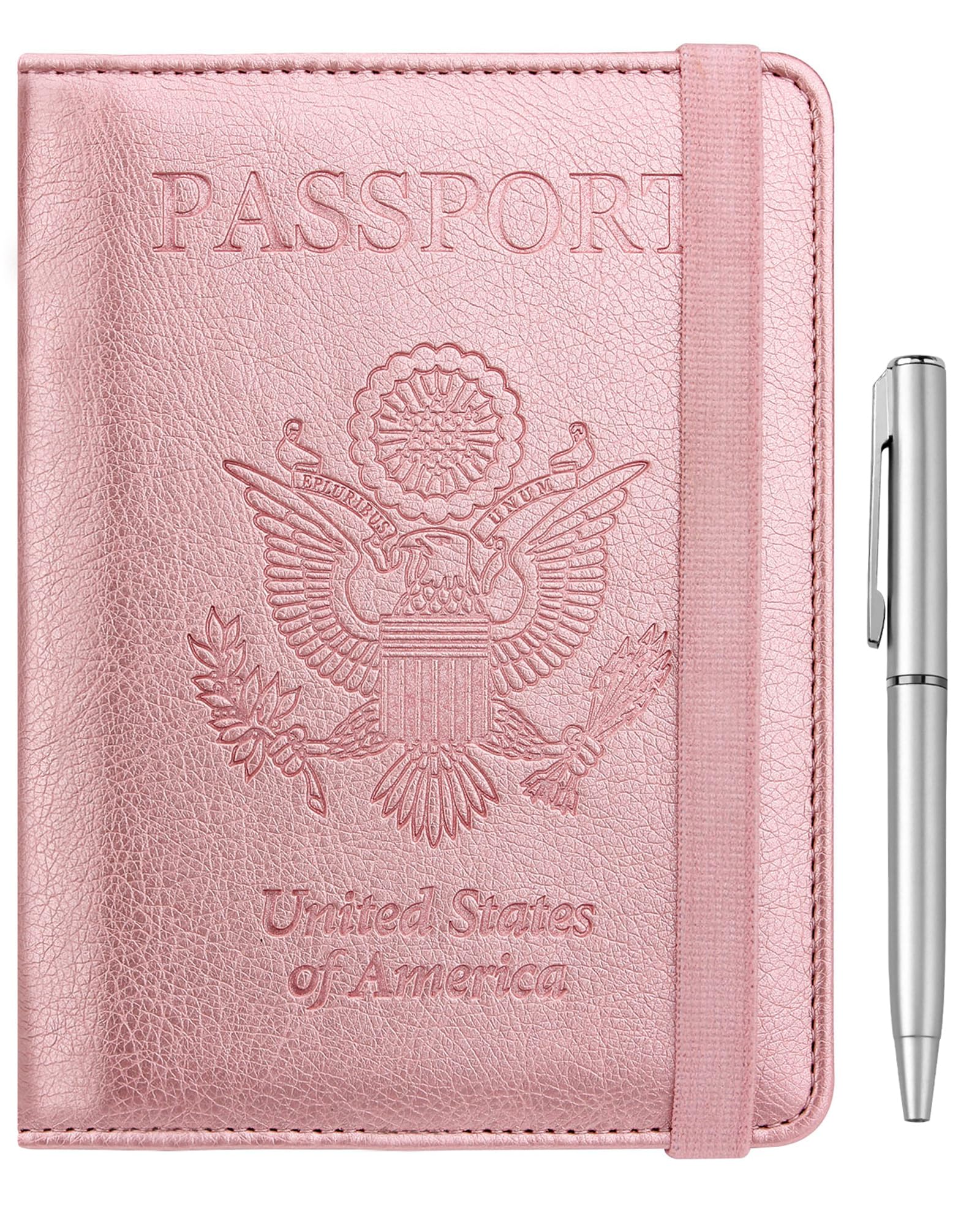WALNEW Passport Holder for Travel, RFID Wallet for Men and Women, PU Leather Cas