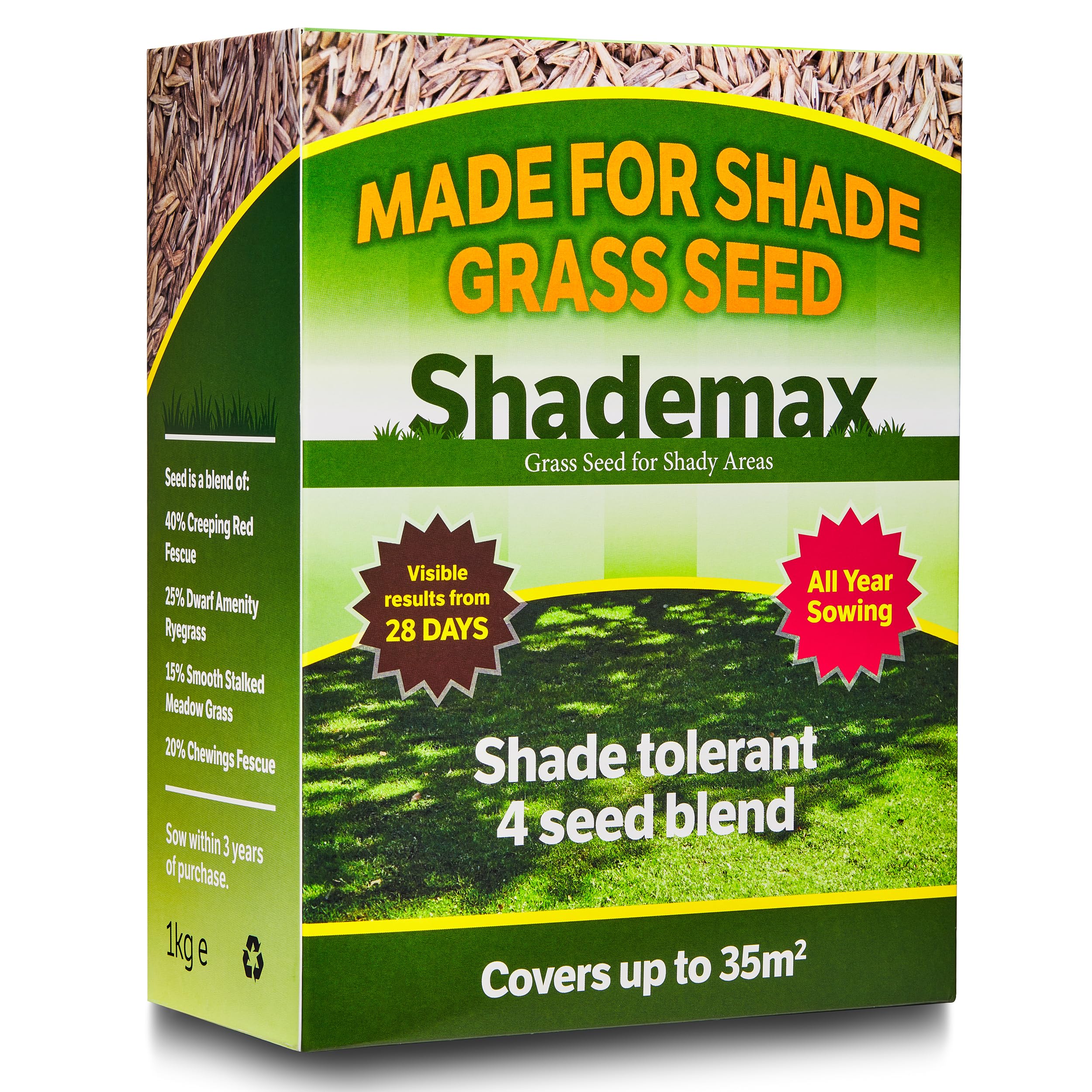 Shademax – Grass Seeds for Shady Areas, Lawn Seeds for Shade, Shady Grass Seed, 