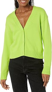 Amazon Essentials Womens Relaxed Fit V-Neck Cropped Cardigan